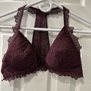 Aerie Lace Bralette - Deep Burgundy